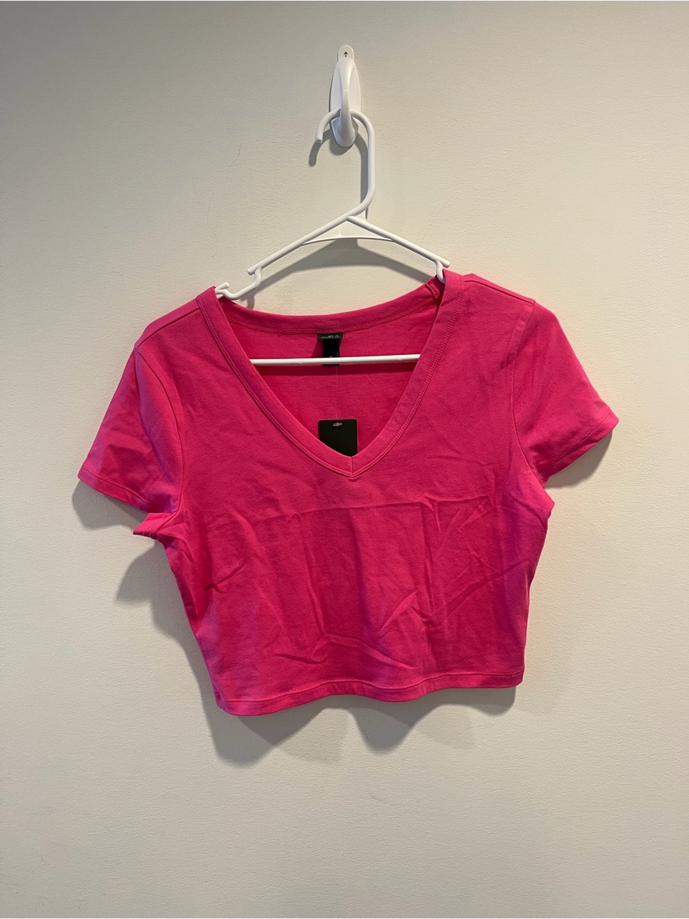 wild fable Hot Pink V-Neck Crop Tee